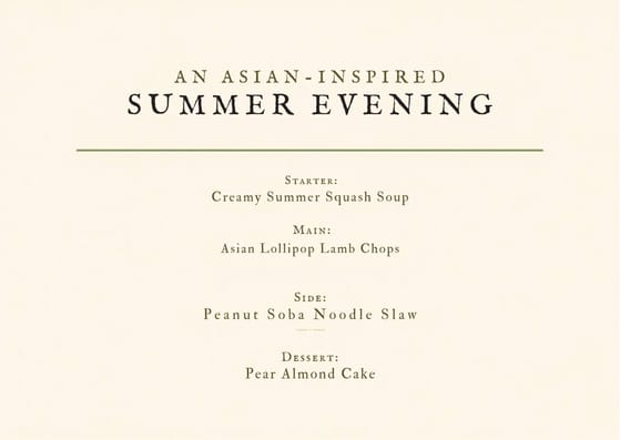 Asian-Inspired Summer Evening